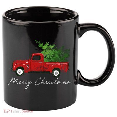 Vintage Wagon Christmas Truck 11oz C Handle Ceramic Mug