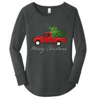 Vintage Wagon Christmas Truck Women's Perfect Tri Tunic Long Sleeve Shirt