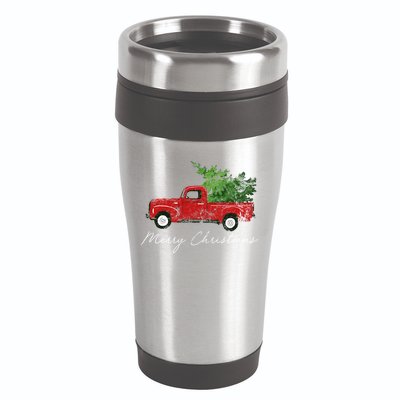 Vintage Wagon Christmas Truck 16oz Travel Tumbler