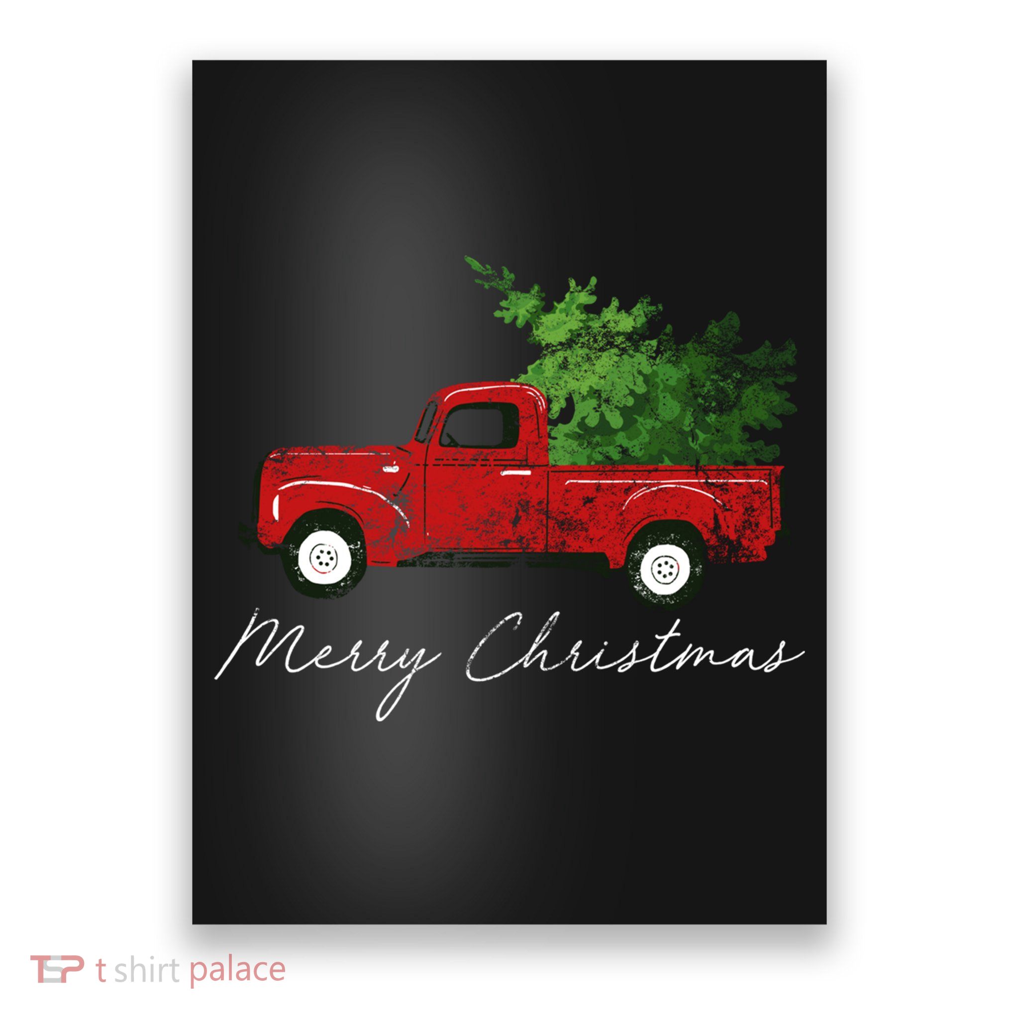 Vintage Wagon Christmas Truck Poster