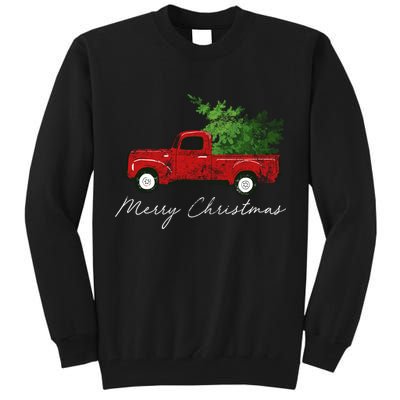 Vintage Wagon Christmas Truck Tall Sweatshirt