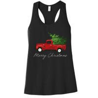 Vintage Wagon Christmas Truck Women's Racerback Tank