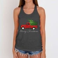 Vintage Wagon Christmas Truck Women's Knotted Racerback Tank