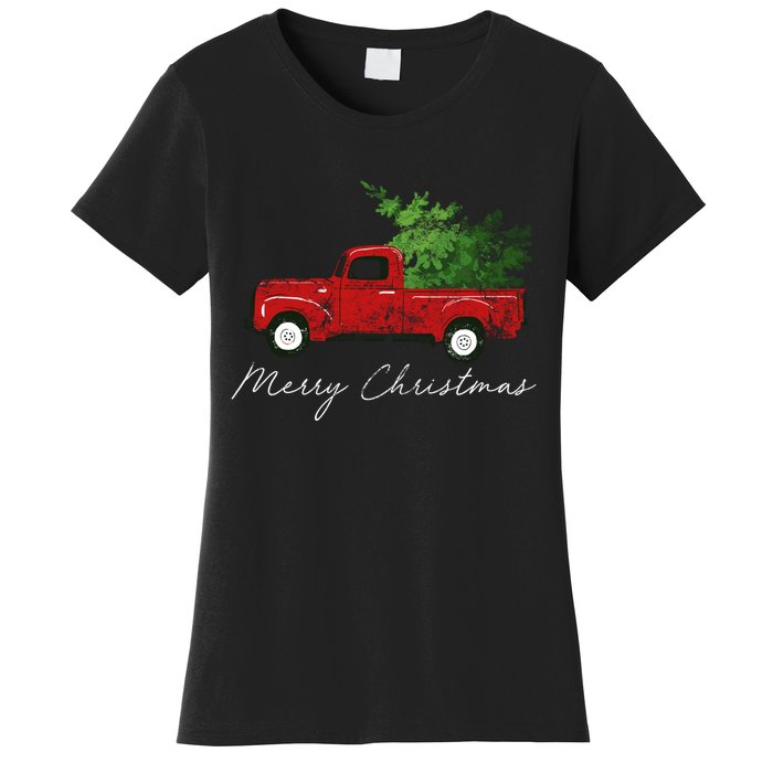 Vintage Wagon Christmas Truck Women's T-Shirt