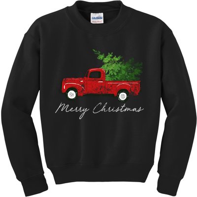 Vintage Wagon Christmas Truck Kids Sweatshirt
