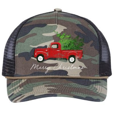 Vintage Wagon Christmas Truck Retro Rope Trucker Hat Cap