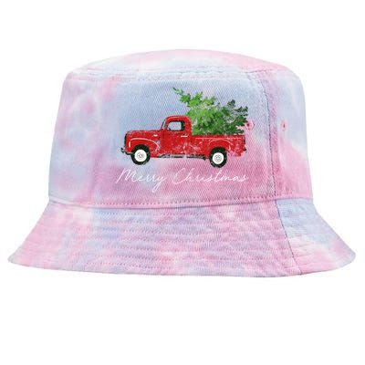 Vintage Wagon Christmas Truck Tie-Dyed Bucket Hat