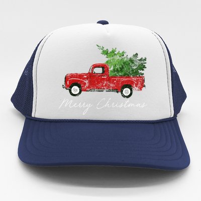 Vintage Wagon Christmas Truck Trucker Hat