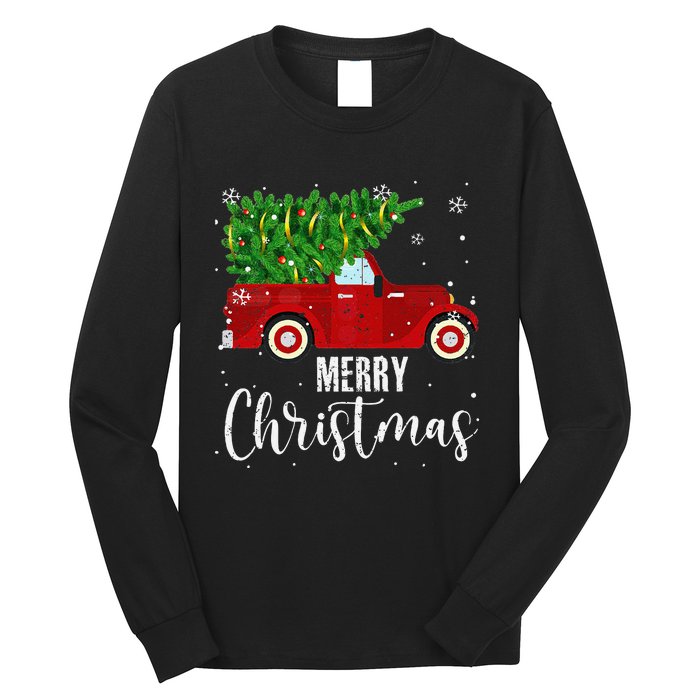 Vintage Wagon Christmas Tree On Car Xmas Vacation Long Sleeve Shirt