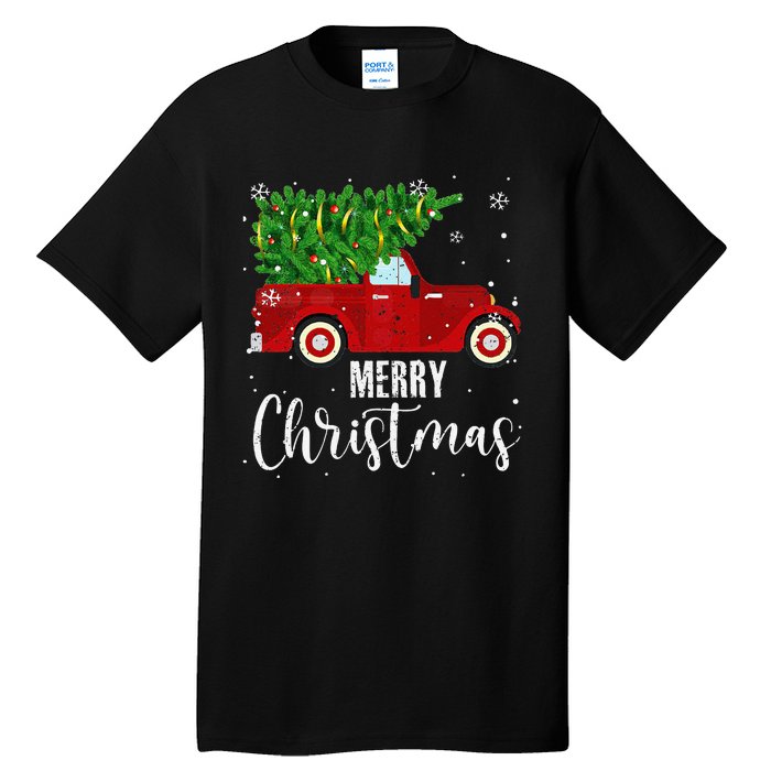 Vintage Wagon Christmas Tree On Car Xmas Vacation Tall T-Shirt