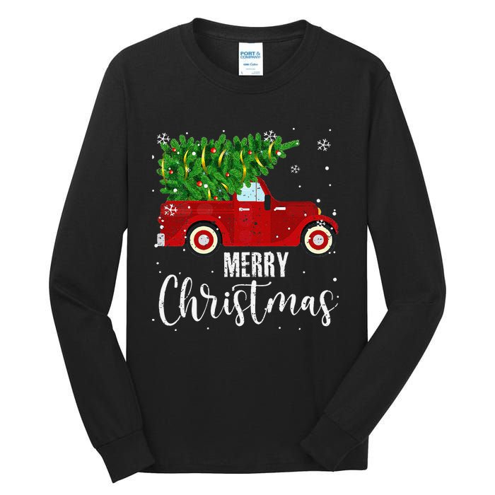 Vintage Wagon Christmas Tree On Car Xmas Vacation Tall Long Sleeve T-Shirt