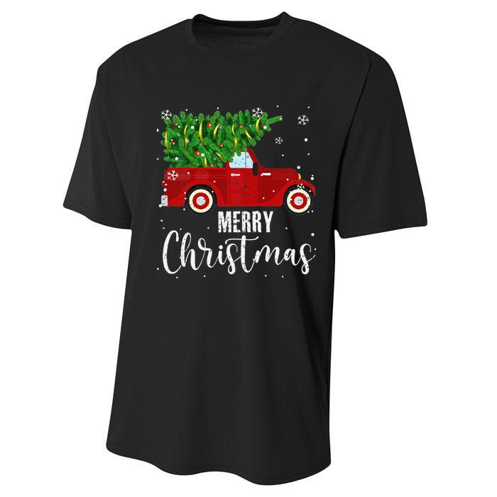 Vintage Wagon Christmas Tree On Car Xmas Vacation Performance Sprint T-Shirt