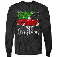 Vintage Wagon Christmas Tree On Car Xmas Vacation Tie-Dye Long Sleeve Shirt