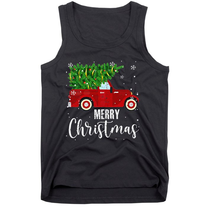 Vintage Wagon Christmas Tree On Car Xmas Vacation Tank Top