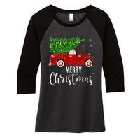 Vintage Wagon Christmas Tree On Car Xmas Vacation Women's Tri-Blend 3/4-Sleeve Raglan Shirt