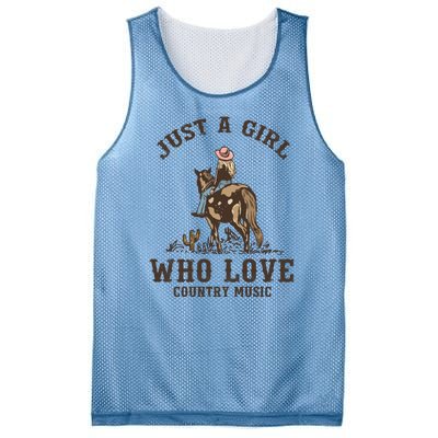 Vintage Western Cowgirl Just A Girl Who Love Country Music Mesh Reversible Basketball Jersey Tank