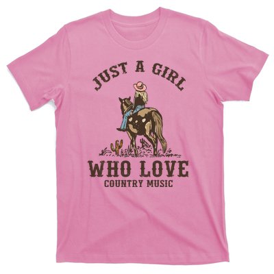 Vintage Western Cowgirl Just A Girl Who Love Country Music T-Shirt