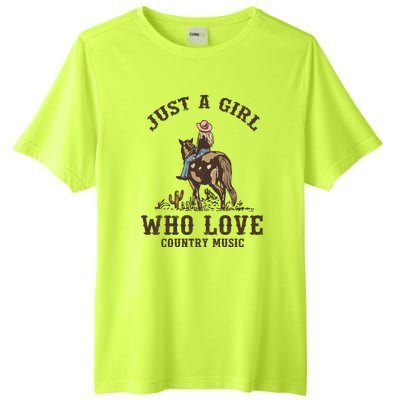 Vintage Western Cowgirl Just A Girl Who Love Country Music Tall Fusion ChromaSoft Performance T-Shirt