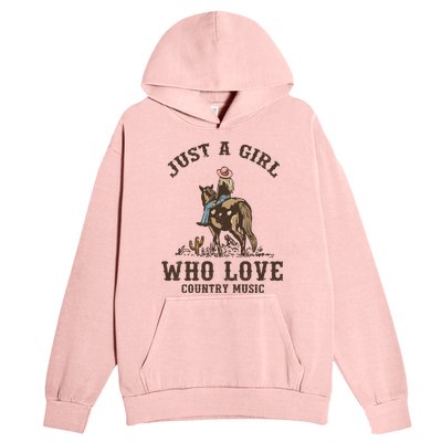 Vintage Western Cowgirl Just A Girl Who Love Country Music Urban Pullover Hoodie