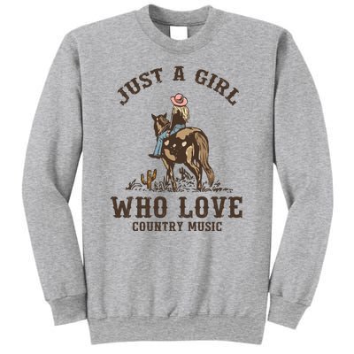 Vintage Western Cowgirl Just A Girl Who Love Country Music Sweatshirt