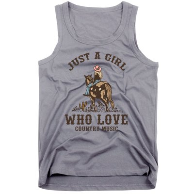 Vintage Western Cowgirl Just A Girl Who Love Country Music Tank Top