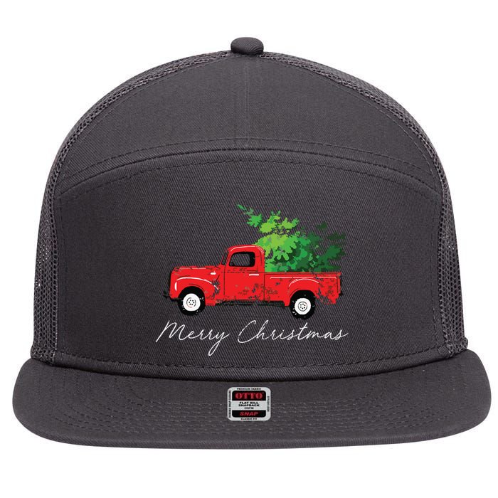 Vintage Wagon Christmas Tree On Car Xmas Vacation 7 Panel Mesh Trucker Snapback Hat