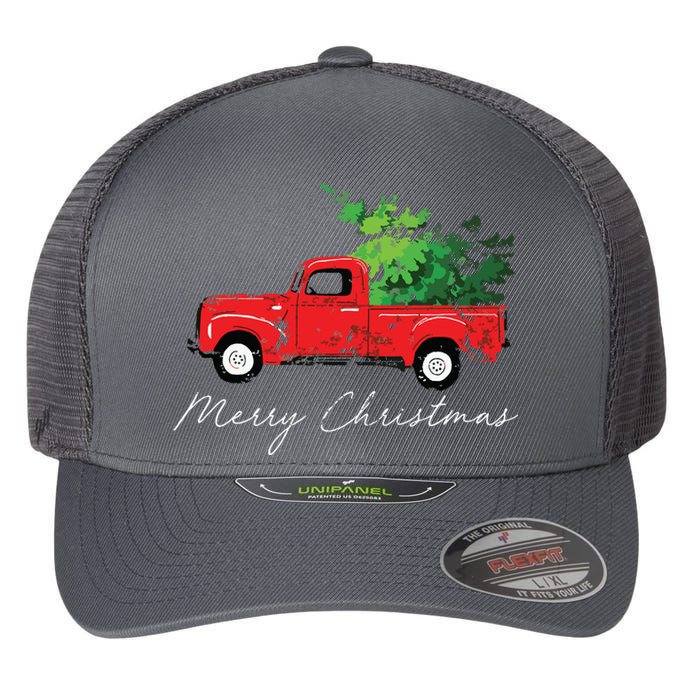 Vintage Wagon Christmas Tree On Car Xmas Vacation Flexfit Unipanel Trucker Cap