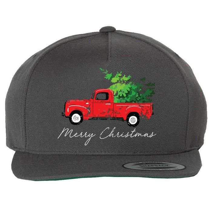 Vintage Wagon Christmas Tree On Car Xmas Vacation Wool Snapback Cap