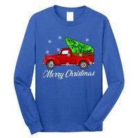 Vintage Wagon Christmas Tree Red Truck Retro Farmer Vacation Meaningful Gift Long Sleeve Shirt