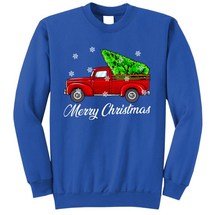 Vintage Wagon Christmas Tree Red Truck Retro Farmer Vacation Meaningful Gift Sweatshirt