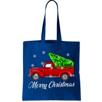 Vintage Wagon Christmas Tree Red Truck Retro Farmer Vacation Meaningful Gift Tote Bag