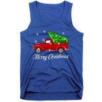 Vintage Wagon Christmas Tree Red Truck Retro Farmer Vacation Meaningful Gift Tank Top