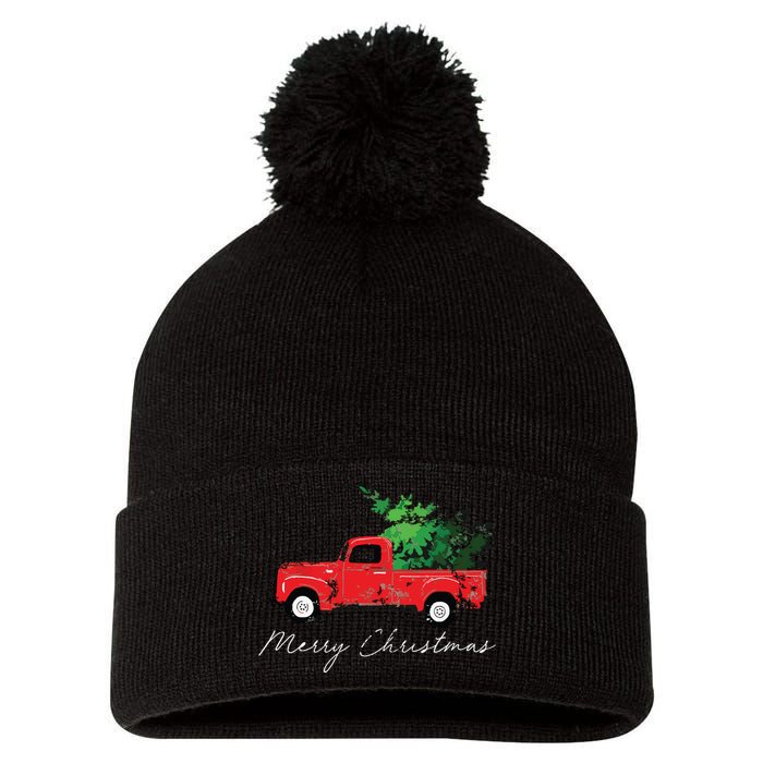 Vintage Wagon Christmas Tree On Car Xmas Vacation Pom Pom 12in Knit Beanie