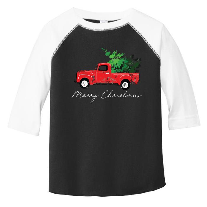 Vintage Wagon Christmas Tree On Car Xmas Vacation Toddler Fine Jersey T-Shirt