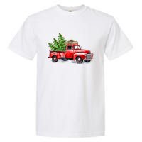 Vintage Wagon Christmas Shirts Xmas Tree On Car Red Truck Garment-Dyed Heavyweight T-Shirt