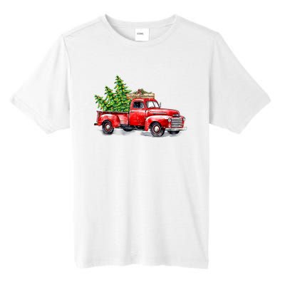 Vintage Wagon Christmas Shirts Xmas Tree On Car Red Truck Tall Fusion ChromaSoft Performance T-Shirt