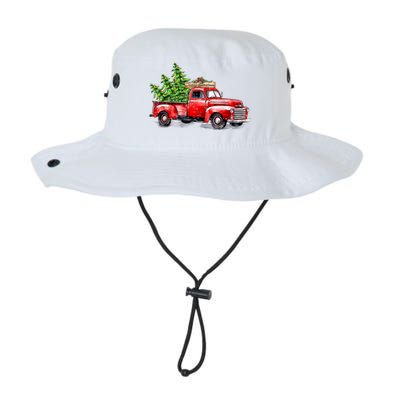 Vintage Wagon Christmas Shirts Xmas Tree On Car Red Truck Legacy Cool Fit Booney Bucket Hat