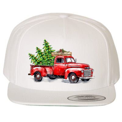 Vintage Wagon Christmas Shirts Xmas Tree On Car Red Truck Wool Snapback Cap