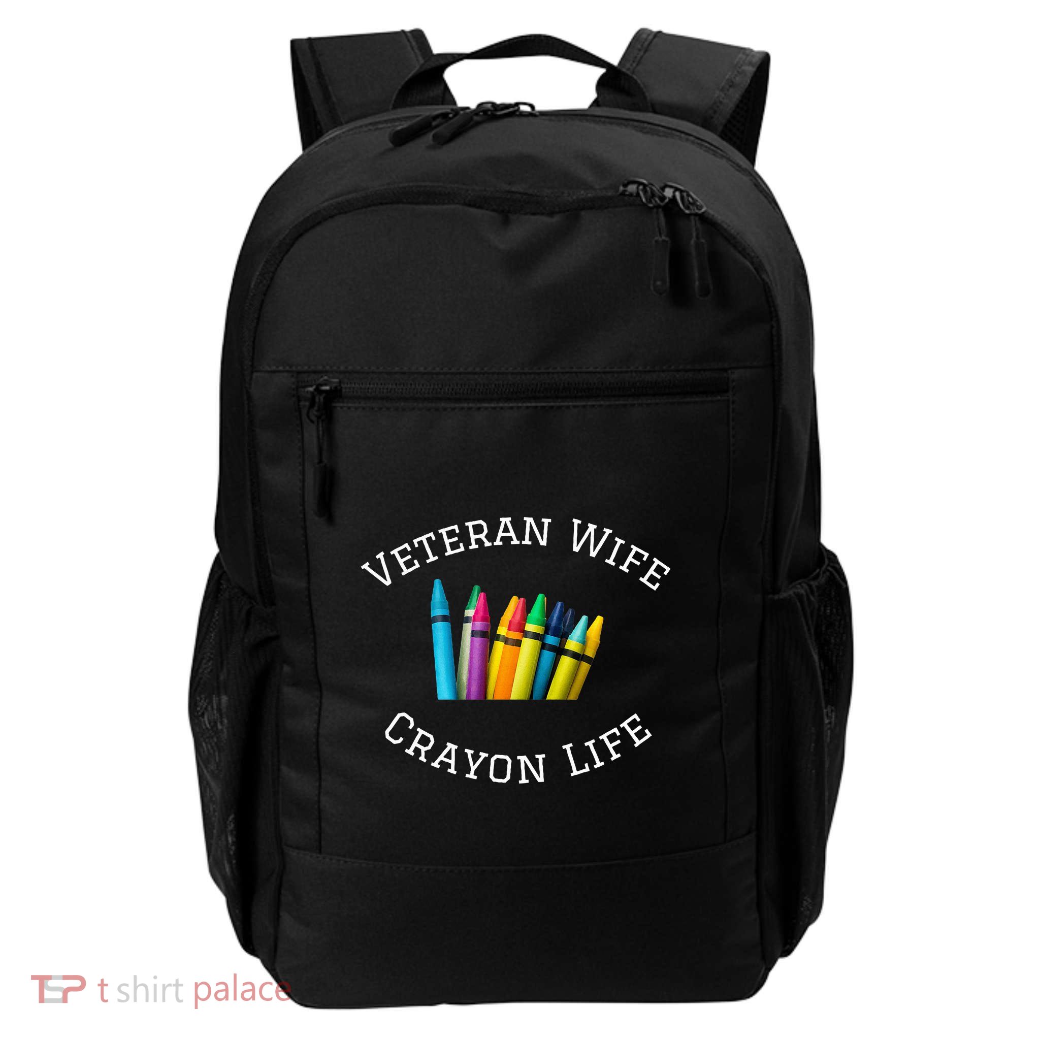 Veteran Wife C.R.A.Y.O.N Life Daily Commute Backpack