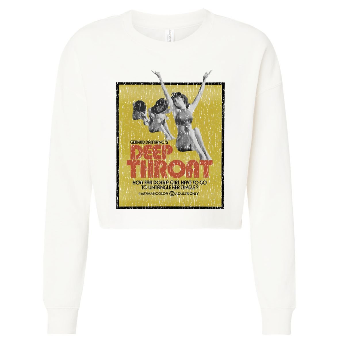 Vintage Worn Crack Deephroat 1972 Cropped Pullover Crew