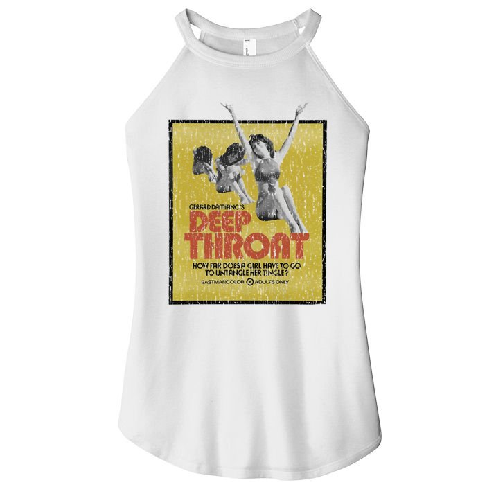 Vintage Worn Crack Deephroat 1972 Women's Perfect Tri Rocker Tank