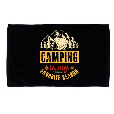 Vintage Wilderness Camping Is My Favorite Season Holiday Gift Microfiber Hand Towel