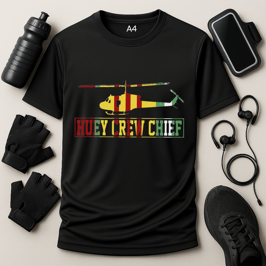 Vietnam War Crew Chief Uh1 Huey Crew Chief Vietnam Veteran Cooling Performance Crew T-Shirt