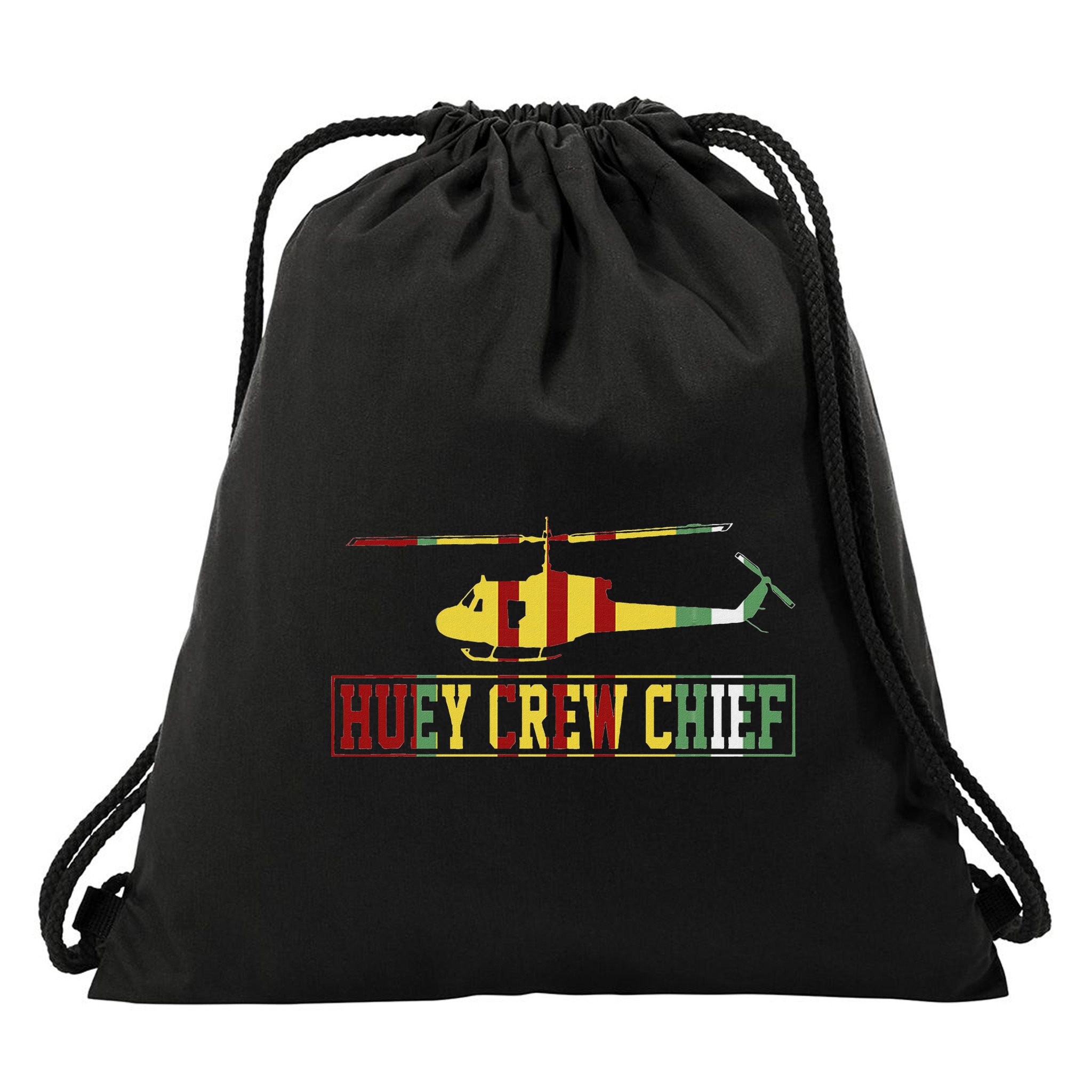 Vietnam War Crew Chief Uh1 Huey Crew Chief Vietnam Veteran Drawstring Bag