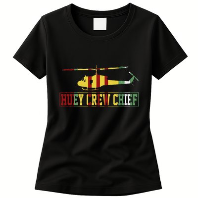 Vietnam War Crew Chief Uh1 Huey Crew Chief Vietnam Veteran Womens T-Shirt