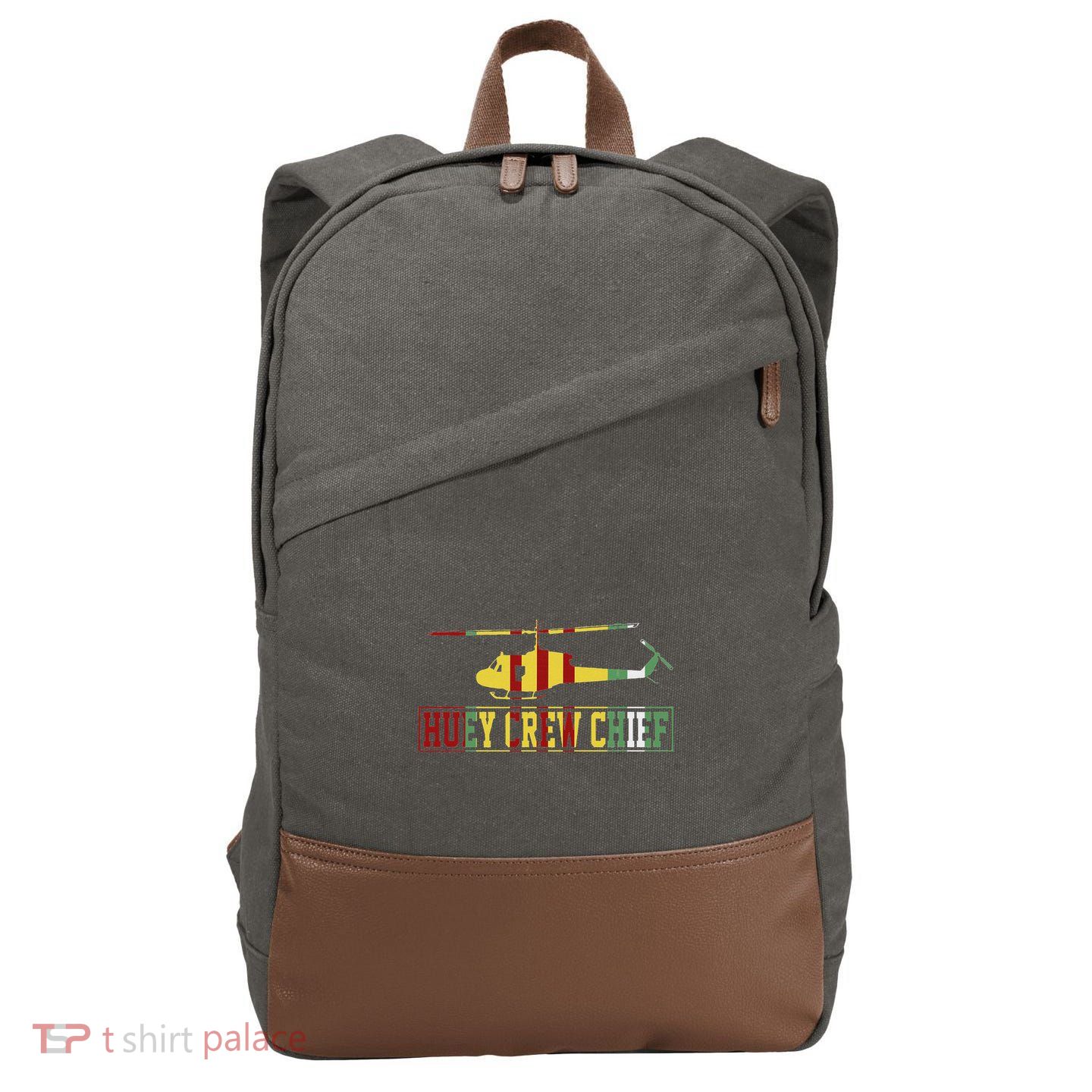 Vietnam War Crew Chief Uh1 Huey Crew Chief Vietnam Veteran Cotton Canvas Backpack