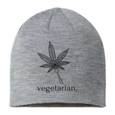 Vegetarian Weed Cannabis Marijuana Cute Funny Stoner Gift Sustainable Beanie