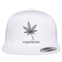 Vegetarian Weed Cannabis Marijuana Cute Funny Stoner Gift Flat Bill Trucker Hat