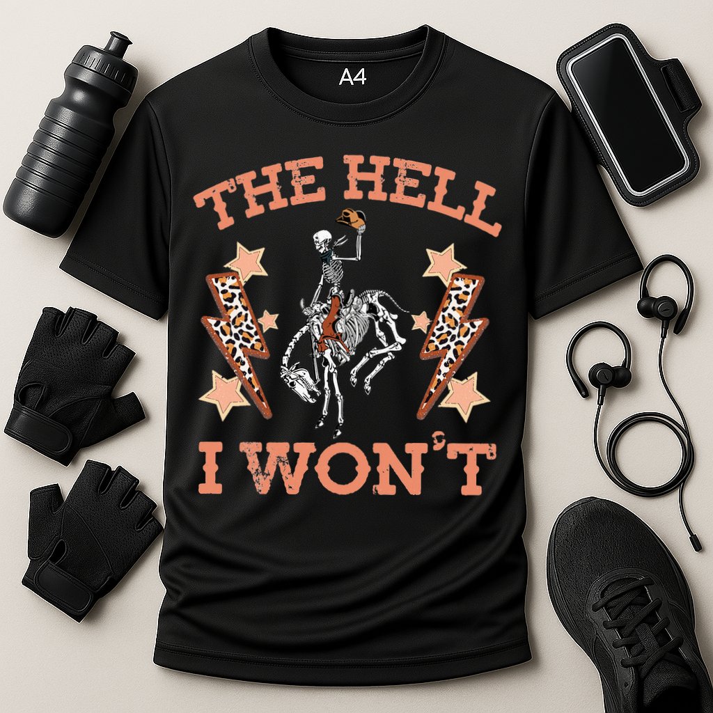 Vintage Western Country Cow Cow The Hell I Won't Cooling Performance Crew T-Shirt