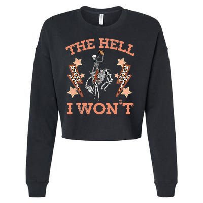 Vintage Western Country Cow Cow The Hell I Won't Cropped Pullover Crew